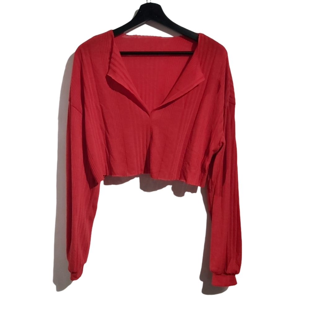Shein red long sleeve tee